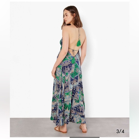 APRICOT Satin Scarf Print Maxi Dress size 6 - Picture 5 of 11